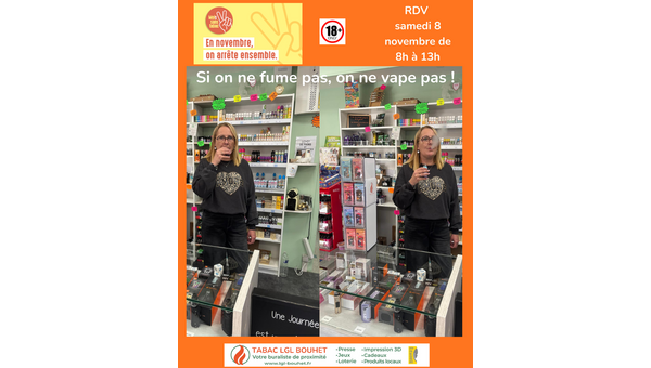 Animation vape : Mois Sans Tabac - Samedi 8 novembre